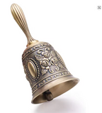 Campana de Mano de Bronce Estilo Retro: Sonido Cristalino para Rituales, Meditación y Decoración Zen. Artesanía en Metal de Alta Calidad con Acabado Vintage.
