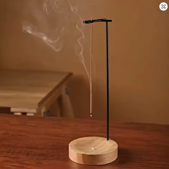 Soporte de Incienso Moderno de Madera: Diseño Invertido "Anti-Cenizas". Elegante Quemador para Varillas que Mantiene tu Espacio Impecable. Decoración de Lujo para el Hogar.