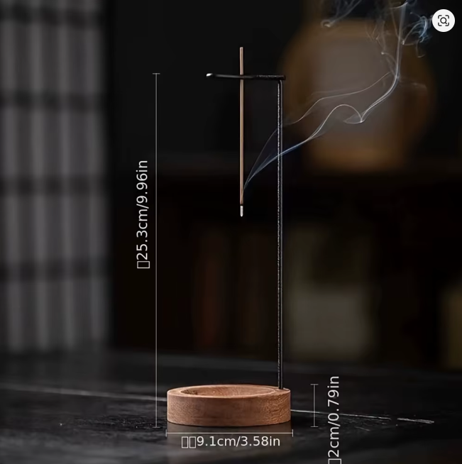 Soporte de Incienso Moderno de Madera: Diseño Invertido "Anti-Cenizas". Elegante Quemador para Varillas que Mantiene tu Espacio Impecable. Decoración de Lujo para el Hogar.