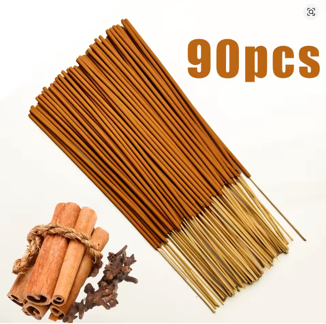 Incienso de Canela Premium x90 Varillas: Energía Positiva y Calidez para tu Hogar. Ideal para Hogar, Negocios, Estimula los Sentidos y Purifica el Ambiente