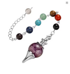 Péndulo de Bola de Cristal Natural: Sanación Energética con Alineación de 7 Chakras. Esfera Colgante, Adivinación de Alta Vibración.