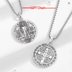 Medalla de San Benito de Plata Legítima .925. Cadena y dije de Protección Energética. Una Pieza con Alma Cuidada al Detalle.