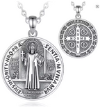 Medalla de San Benito de Plata Legítima .925. Cadena y dije de Protección Energética. Una Pieza con Alma Cuidada al Detalle.