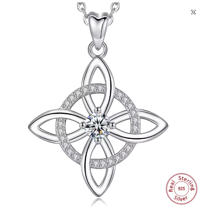 Collar Nudo de Bruja en Plata de Ley 925 - Amuleto Ancestral de Protección y Poder Femenino. Joyería con Intención y Diseño Celta Sagrado.