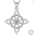 Collar Nudo de Bruja en Plata de Ley 925 - Amuleto Ancestral de Protección y Poder Femenino. Joyería con Intención y Diseño Celta Sagrado.