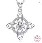 Collar Nudo de Bruja en Plata de Ley 925 - Amuleto Ancestral de Protección y Poder Femenino. Joyería con Intención y Diseño Celta Sagrado.