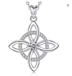 Collar Nudo de Bruja en Plata de Ley 925 - Amuleto Ancestral de Protección y Poder Femenino. Joyería con Intención y Diseño Celta Sagrado.