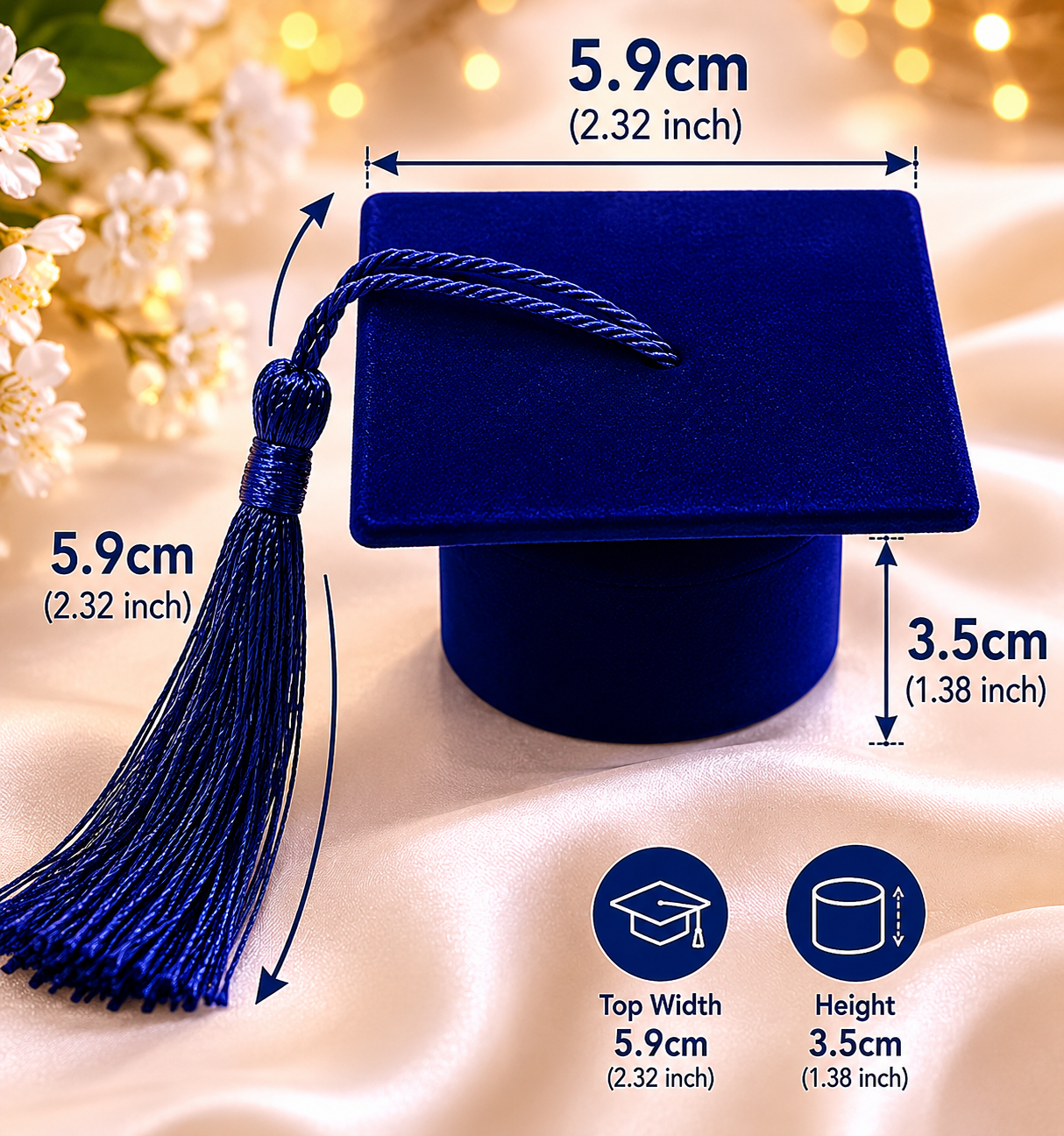 Legado de Graduación, un recuerdo para toda la vida; cadena de Plata 925, dije de graduación Plata 925, elegante caja aterciopelada y bolsa de regalo de graduación. El regalo perfecto para celebrar un logro inolvidable